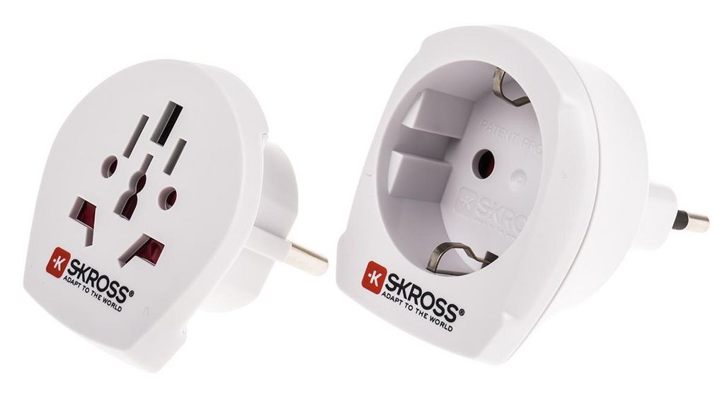 Reiseadapter, AUS / CN Type I Socket / IT type L- kontakt (P17/11) / EU / Britisk type G-kontakt (BS1363) / US type A- kontakt / US type B- kontakt - CEE 7/7- kontakt / IT type L-